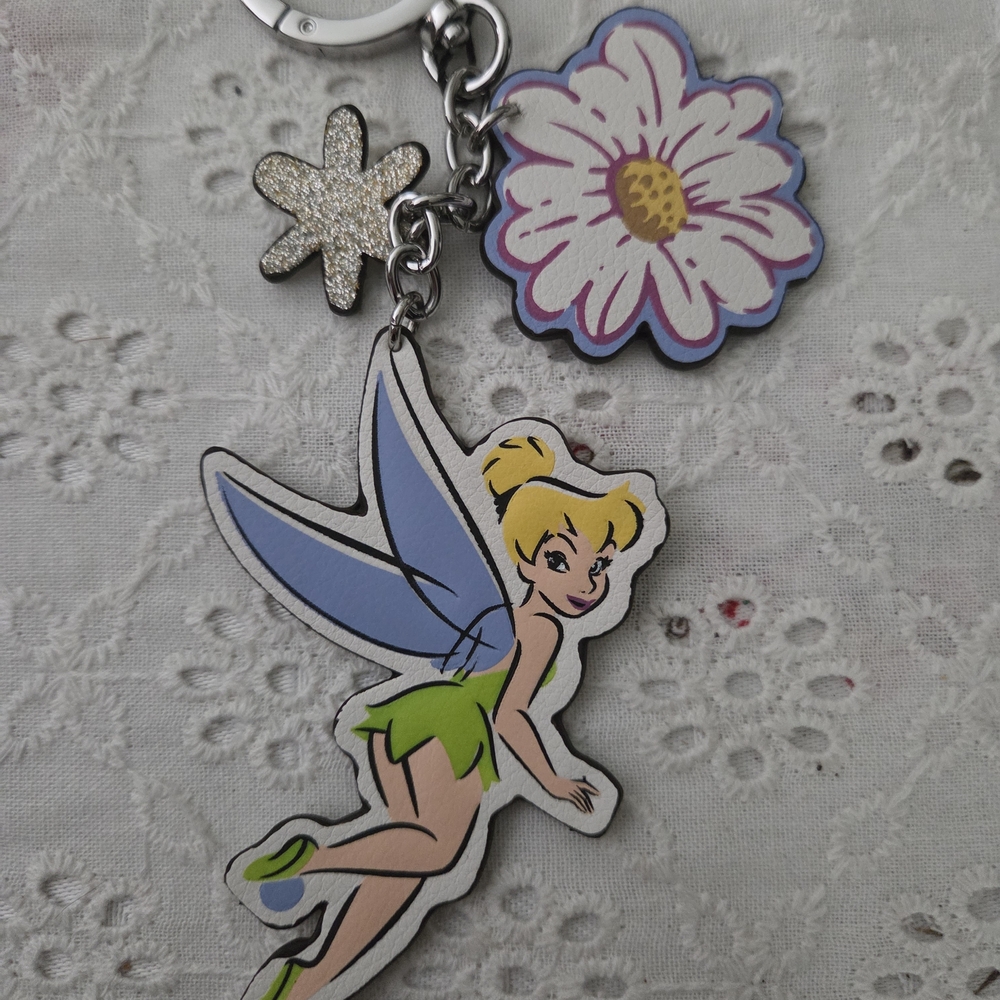 Vera Bradley Disney collection Tinker Bell Keychain/bag Charm with Flower Charm - Picture 2 of 4